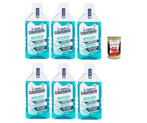 Pasta del Capitano Collutorio Antiplacca - Enjuague bucal antiplaca, 6 x 400 ml + Polpa italiana Gourmet 400 g