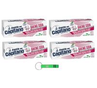 Pasta del Capitano Dentifricio Baking Soda dentífrico, 4 unidades de pasta de dientes revitalizan el blanco natural de tus dientes, 100 ml + llavero Beni Culinari gratuito