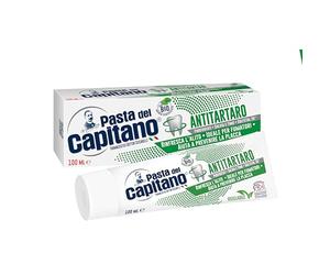 Pasta del Capitano, Dentífrico Antitártaro Bio, Brinda Frescura y Refresca el Aliento, Ideal para Fumadores, Ayuda a Prevenir la Placa, 100% Made in Italy, Tubo de 100 ml
