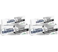 Pasta del Capitano, Dentífrico de Carbón Vegetal Activo Bio, Blanqueador Natural de Dientes en Pasta Negra, Efectivo contra las Sustancias que Manchan el Esmalte, 100% Made in Italy, Tubo de 75 ml