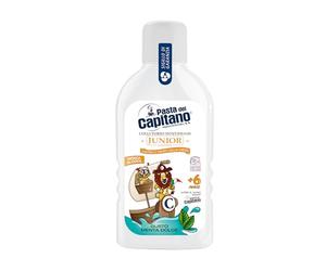 Pasta del Capitano, Enjuague Bucal Junior con Sabor a Menta Dulce, Sin Alcohol, Previene la Formación de Caries, Ideal para Niños a Partir de los 6 Años, 100% Made in Italy, Botella de 400 ml
