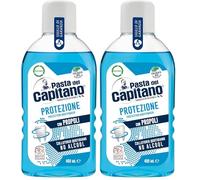 Pasta Del Capitano - Enjuague bucal, Protección, con Propolis, periódicos, Sin Alcohol - 400 Ml (Paquete de 2)