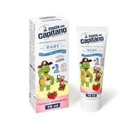 Pasta del Capitano, Pasta de Dientes para Niños con Sabor a Fresa, Gel Suave con Sabor a Fresa, Rico en Sales de Flúor y Calcio, Ideal para Niños a Partir de 3 Años, Tubo de 75 ml, 100% Made in Italy