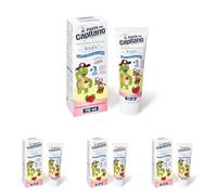 Pasta del Capitano, Pasta de Dientes para Niños con Sabor a Fresa, Gel Suave con Sabor a Fresa, Rico en Sales de Flúor y Calcio, Ideal para Niños a Partir de 3 Años, Tubo de 75 ml, 100% Made in Italy