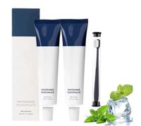 Pasta dental blanqueadora, blanqueadora dental con hidroxiapatita sin flúor, menta natural, repara los dientes, aliento fresco (2 piezas)