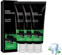 Pasta dental blanqueadora de carbón de bambú, pasta dental de carbón de bambú natural, blanqueamiento dental y refrescante para el cuidado bucal diario