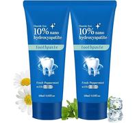 Pasta dental con 10% de nanohidroxiapatita, blanqueadora, fortalece los dientes, sin flúor, sabor a menta, para dientes sensibles (2 unidades)