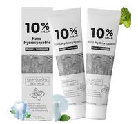 Pasta Dental Con 10% De Nanohidroxiapatita, Pasta Dental Con Hidroxiapatita Para La Protección Del Esmalte, Para Dientes Sensibles, Blanqueadora, Sabor A Menta (2 piezas)