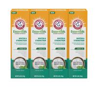 Pasta dental con fl or ARM & HAMMER Essentials blanquea y fortalece - Paquete de 4 tubos de 113 g - Menta fresca - Bicarbonato de sodio 100 % nat