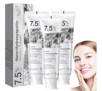 Pasta dental con hidroxiapatita al 7,5% para una protección avanzada del esmalte, sin flúor, fórmula suave y eficaz, sabor menta fresca (3 piezas)