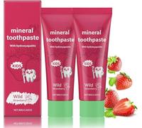 Pasta dental con probióticos de fresa, pasta dental con probiótico de hidroxiapatita para niños, blanqueadora, elimina manchas, protege el esmalte, sin flúor