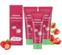 Pasta dental con probióticos de fresa, pasta dental con probióticos naturales de hidroxiapatita para niños, elimina manchas, refresca el aliento, sabor a fresa, suave y segura.