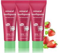 Pasta dental infantil con probióticos naturales de hidroxiapatita, sabor a fresa, para refrescar el aliento y blanquear los dientes para eliminar manchas en dientes sensibles.