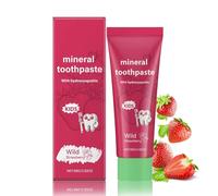 Pasta dental infantil natural con hidroxiapatita probiótica, 80 g, sin flúor, sabor a fresa, suave y segura