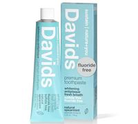 Pasta dental natural Davids, SPEARMINT, blanqueamiento, antiplaca, sin flúor, sin SLS, tubo de metal de 5.25 oz, rodillo de tubo incluido