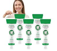 Pasta dental probiótica clarificante, nano-hidroxiapatita, sin flúor (5Pcs) | Cuidado bucal diario suave que refresca el aliento y cuida dientes, esmalte y encías para una sensación de limpieza