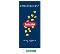 Pasta Ditalini Rigati nº 47, 100% italiana, pack de 500 g + llavero Beni Culinari gratuito (32 unidades)