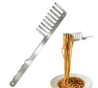 Pasta Fork Stainless, Steel Spaghetti Tool, Comb Shape Fork, Heat Resistant Utensil for Home Kitchen Table House Canteen Cooking Meal Pasta Family Use Sturdy Serving Tool
