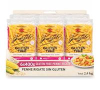 Pasta Garofalo Penne Garofalo Rigate Sin Gluten 400g, Pasta Italiana, Pasta sin gluten, Formato corta, Puede contener trazas de soja, Tiempo de cocción 11 minutos, 6 Paquetes de 400 gr