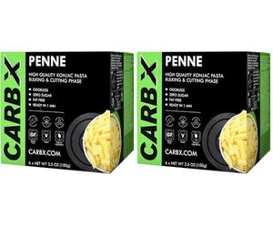 Pasta Konjac - Pennes Sin Trigo - 600 g - Elaborados con Harina de Konjac y Almidón de Tapioca - Efecto Saciante - Fácil de Preparar - Indicado para Deportistas - CARB-X (Paquete de 2)
