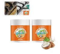 Pasta limpiadora de aceite de coco multiusos para la cocina, pasta limpiadora de grasa, quitamanchas de aceite, pastas desengrasantes de alto rendimiento para utensilios de cocina, grasa quemada, no
