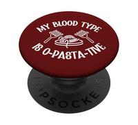 Pasta Lover My Blood Type Is O-Pasta-Tive - Tenedor para espaguetis PopSockets PopGrip Adhesivo