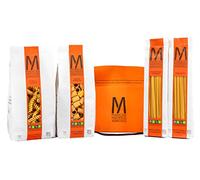 Pasta Mancini Handy Mini - Pasta artesanal italiana de sémola de trigo duro trefilada en bronce - Pack 2kg: 500g de Spaghetti, Spaghettoni cuadrados, Mezze Maniche y Fusilli largos - Hecha en Italia