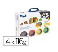Pasta Milan Para Modelar Soft Dough Casa De Las Hamburguesas Con Herramientas Maletin Con 4 Botes Colores