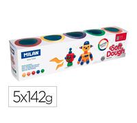 Pasta Milan Para Modelar Soft Dough Glitter Caja De 5 Botes Colores Surtidos 142 G