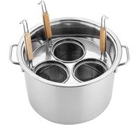 Pasta Pot Stainless,Steel Pasta Cooker,With Insert Strainer Basket,Humanized Hook Design,For Cooking Vegetables, Seafood, Soups, Stews And Pasta, LJJY-KK, a, 3 holes