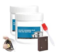 Pasta potente para eliminar residuos quemados en utensilios de cocina, película limpiadora negra para el fondo de ollas, suave y no abrasiva, no deja rayones, pasta limpiadora. (2Piezas)