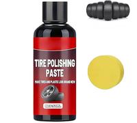 Pasta pulidora instantánea negra para neumáticos, restaurador de brillo de larga duración, cera protectora impermeable y antipolvo para neumáticos, abrillantador y protector para caucho (1 Piezas)