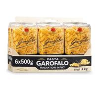 Pasta Radiatori Garofalo Pasta Nº87 500g, Pasta Italiana, Pasta alimenticia de sémola de trigo duro, Contiene gluten, Puede contener trazas de soja, Tiempo de cocción 8 minutos, 6 Paquetes de 500 gr