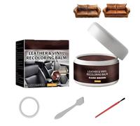 Pasta reparadora para Cuero: rellena arañazos y Marcas de Desgaste; Crema limpiadora y de Cuidado para Cuero; Pasta oleosa acondicionadora para Cuero de Coche con Herramienta incluida，Marrón Oscuro