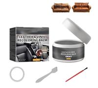 Pasta reparadora para Cuero: rellena arañazos y Marcas de Desgaste; Crema limpiadora y de Cuidado para Cuero; Pasta oleosa acondicionadora para Cuero de Coche con Herramienta incluida，Gris