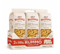 Pasta Rummo Fusilli Nº48 500g, Pasta Italiana, Pasta alimenticia de sémola de trigo duro, Contiene gluten, Puede contener trazas de soja, Tiempo de cocción 9 minutos, 3 Paquetes de 500 gr