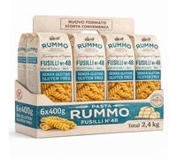 Pasta Rummo Fusilli SIN Gluten Nº48 400g, Pasta Italiana, Pasta alimenticia de sémola de trigo duro, Sin gluten a base de arroz y maíz, Tiempo de cocción 13 minutos, 6 Paquetes de 400 gr