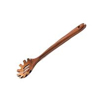 Pasta Spoon, Spaghetti Server, Natural Wood Long Handle Durable Construction Heat Resistant Scratch Resistant Pasta Teeth, Hangable, Long Hand Serving Utensils, Ladle for Cooking