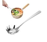 Pasta Spoon With Teeth, Noodle Strainer And Spaghetti Server For Kitchen Cooking, Stainless Steel Non-Slip Handle Utensil For Easy Serving And Draining, 26x6.5cm