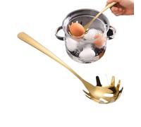 Pasta Spoon With Teeth, Noodle Strainer And Spaghetti Server For Kitchen Cooking, Stainless Steel Non-Slip Handle Utensil For Easy Serving And Draining, 26x6.5cm