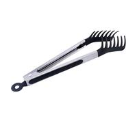Pasta Tongs Stainless Steel - Non-Stick Silicone Spaghetti Fork | Food Tongs Kitchen Anti-Scalding Tools | Toothed Silicone Tong For Food Cooking Salads Pasta Noodles | For BBQ Parties Steak Veggies