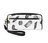 Pastas Dibujadas a Mano, Bolsa de Maquillaje Bolsa de cosméticos Bolsa de Aseo de Viaje portátil Estuche de Cuero para Mujeres y niñas