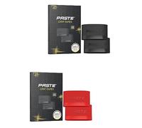 PASTE ® Lote de 2 Banda sujeta espinilleras de silicona de fútbol para adultos y niños en negro rojo - Soporte para calcetines y cinta para tobillos - sujetaespinilleras accesorios y regalos de fútbol