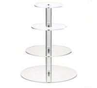 Pastel acrílico transparente con opciones extraíbles de 3 niveles y 4 niveles para exhibición elegante de postres de fiesta de boda más decoración de celebración de festivales, estante de plástico