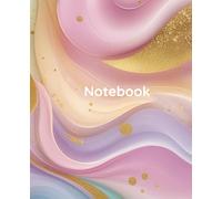 Pastel Aesthetic Notebook: Bold Strokes & Gold Dust Abstract | Modern Art & Wide Ruled