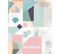 Pastel Aesthetic Notebook: Geometric Pink and Green | Wide Ruled for School & Office