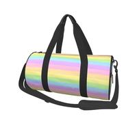 Pastel Arco Iris A Rayas, Bolsa de Viaje de Gran Capacidad, Bolso Redondo, Bolsa de Viaje Deportiva, Bolsa de Mano, Bolsa de Fitness