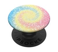 Pastel Arco Iris Espiral Rosa Amarillo Azul Hippie Remolino PopSockets PopGrip Adhesivo