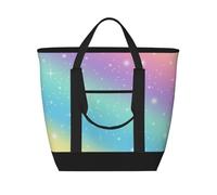 Pastel arcoíris,Bolsas de almuerzo de gran capacidad, bolsa de mano térmica para mujeres, hombres, trabajo, picnic, viajes.