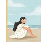 Pastel Beach Melancholy Ruled Notebook: 7.5 x 9.25" Composition Book with 120 Lined Pages | Charming Floral Dress Girl Sitting On The Seashore Whimsical Illustration for Notes, Diary, & School